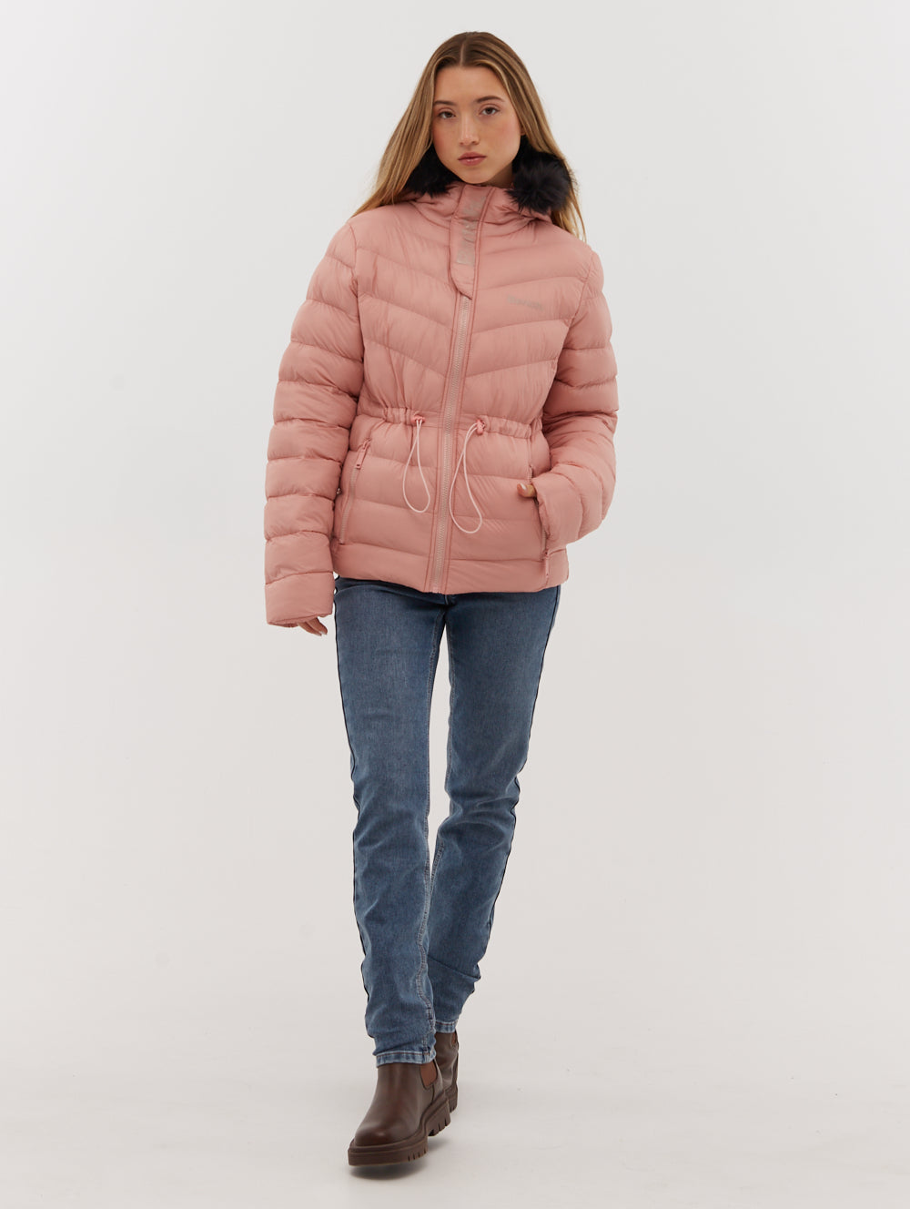 Inken Hooded Puffer Jacket - Pink