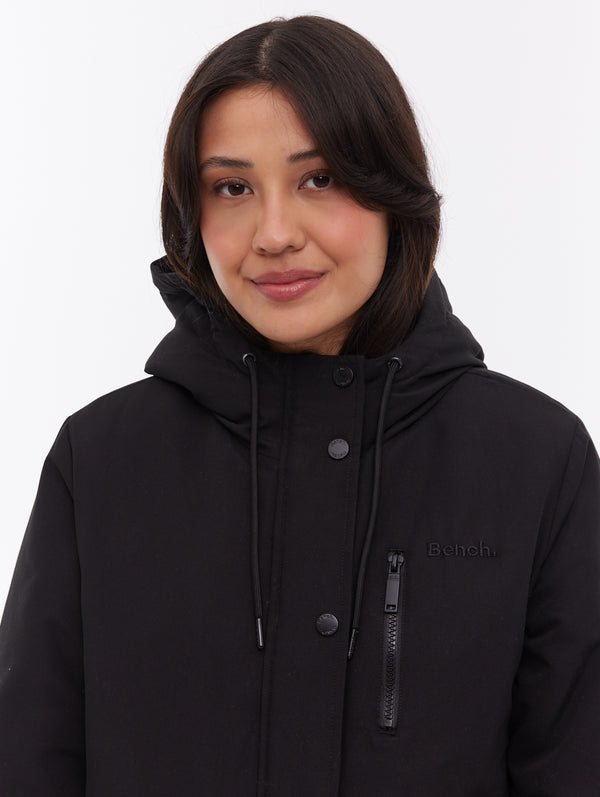 Sari Hooded Midi Parka - Black - Bench