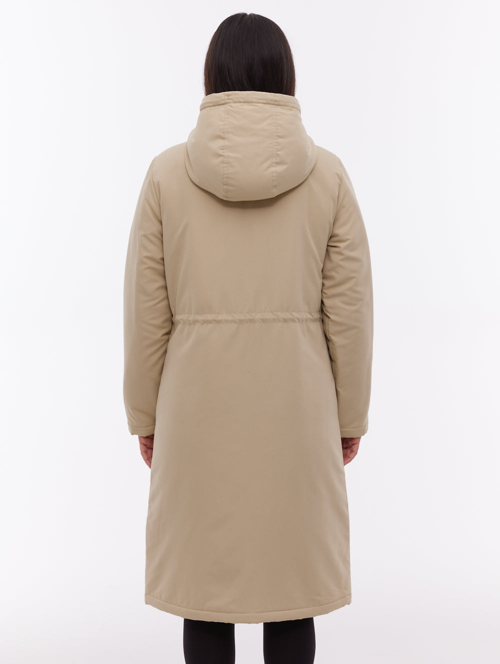 Sari manteau long matelassé à capuchon - Beige