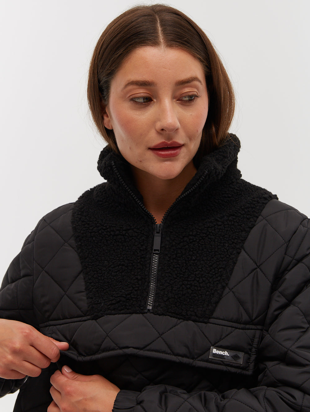 CHEL Black Outerwear 1/4 Zip Pullovers Shot 2