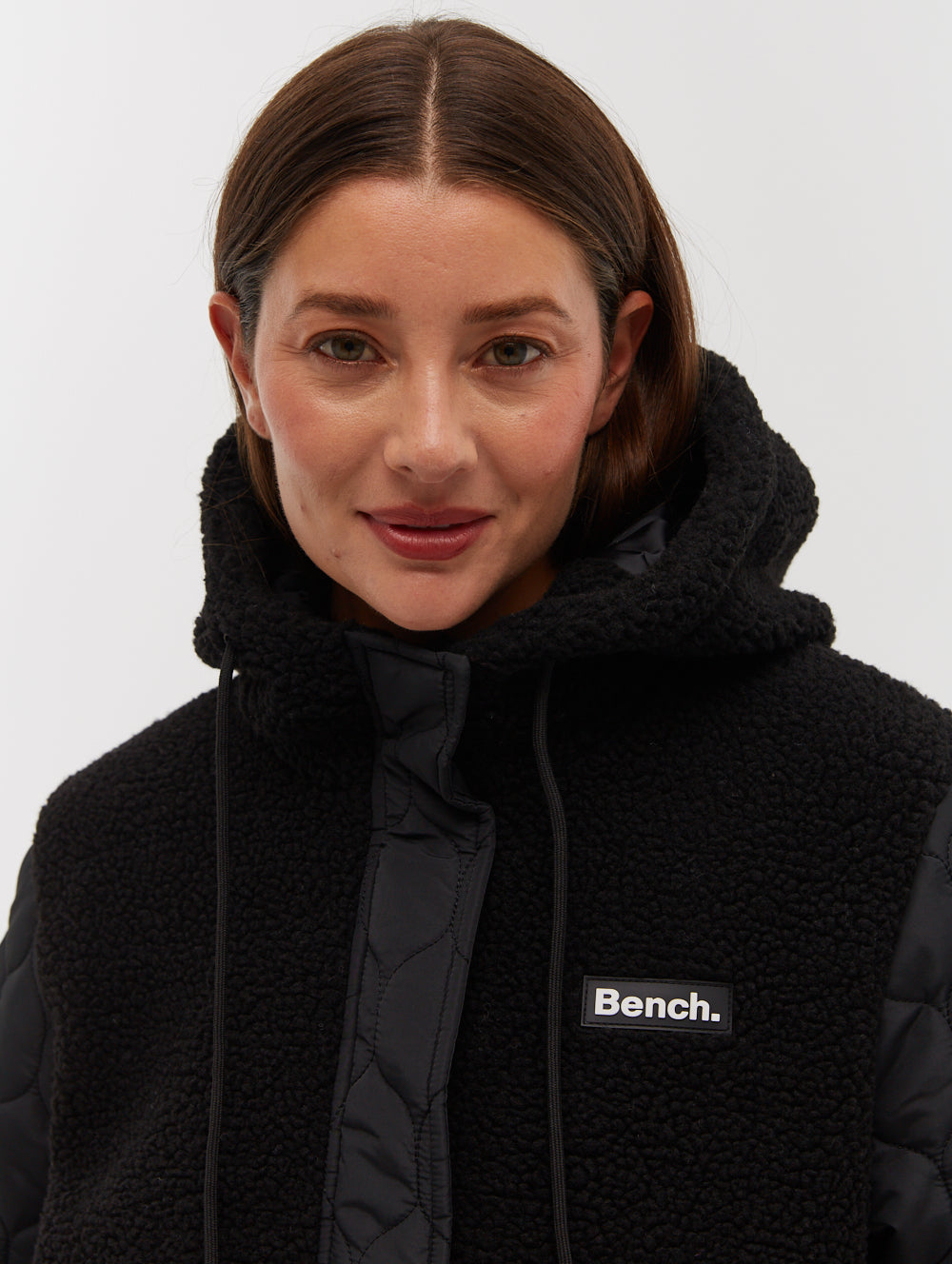 Lelah Honeycomb Quilted Longline Parka - Black