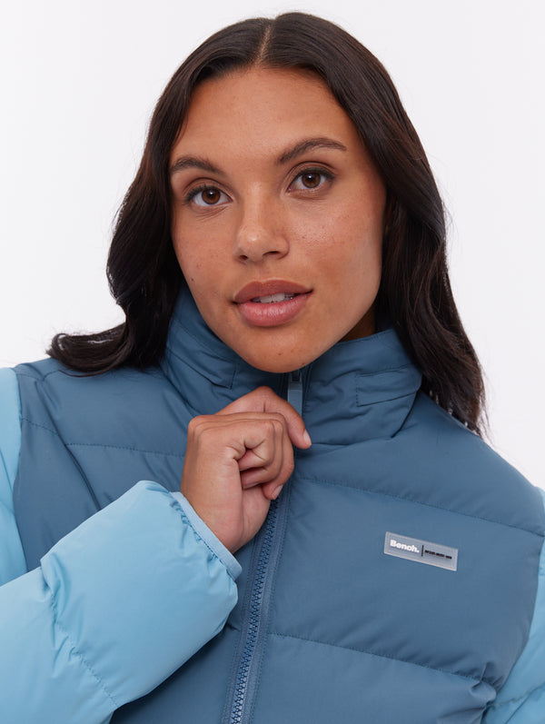 Jehn Two-Tone Puffer Jacket - Aqua - Bench