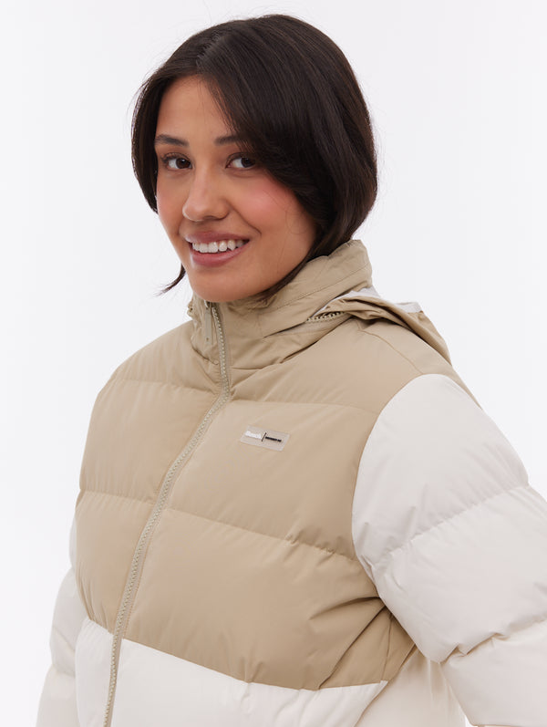 Jehn Two-Tone Puffer Jacket - White - Bench
