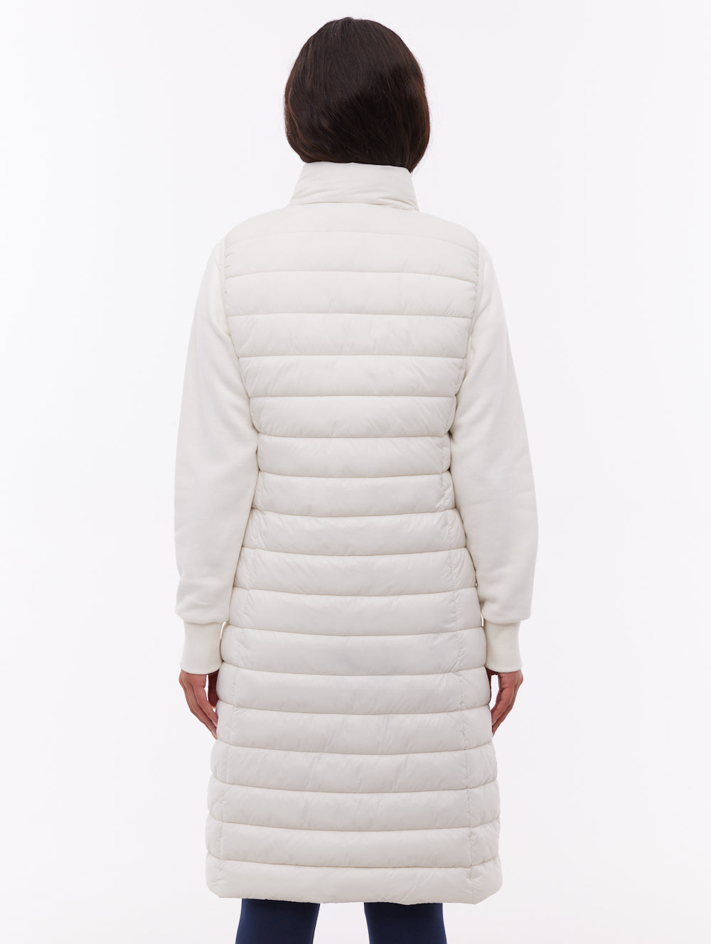 Meridian veste sans manches matelassée maxi - Blanc