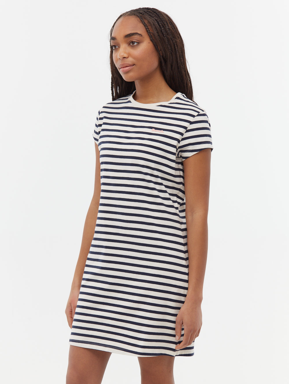 Mabelle robe midi t-shirt rayée