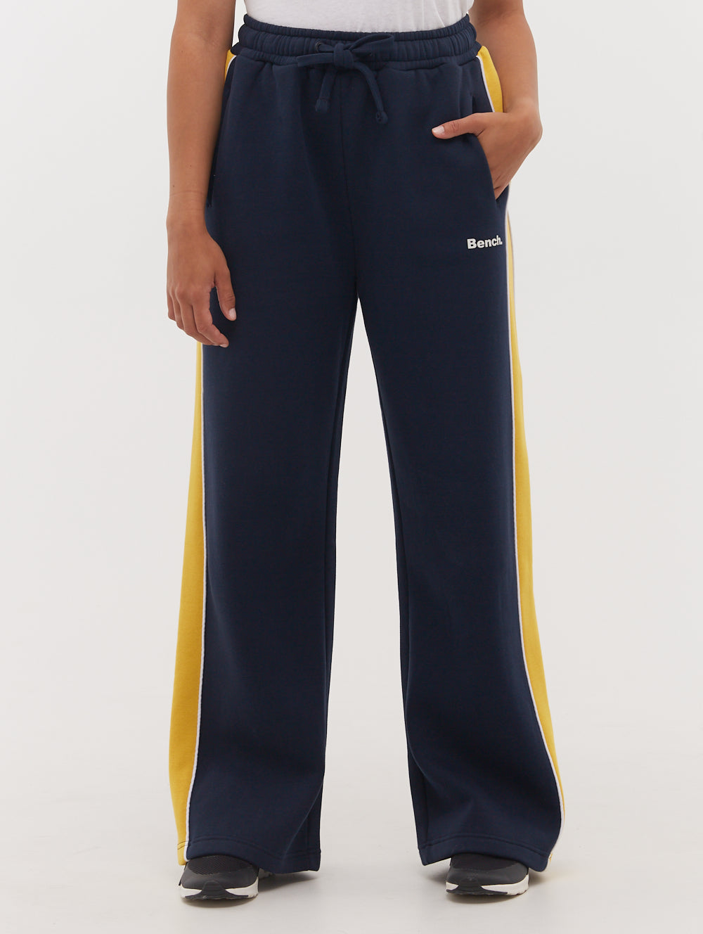 Elline Wide Leg Striped Joggers - Blue