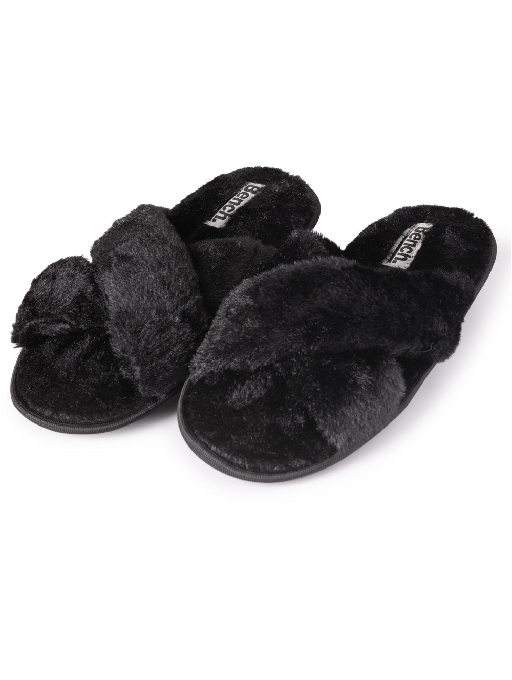 Women's Cross Strap Faux Fur Slipper