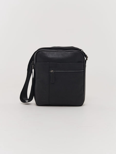☆BADBLOOD☆ Mini Bean Cross Bag Black All Black Small Woven Crossbody Bag - Black Leather | Tin