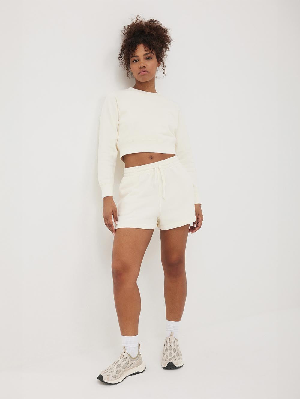 Womens Crown Eco-Fleece Cropped Crew Neck Sweatshirt - BLEH10500 - Bench