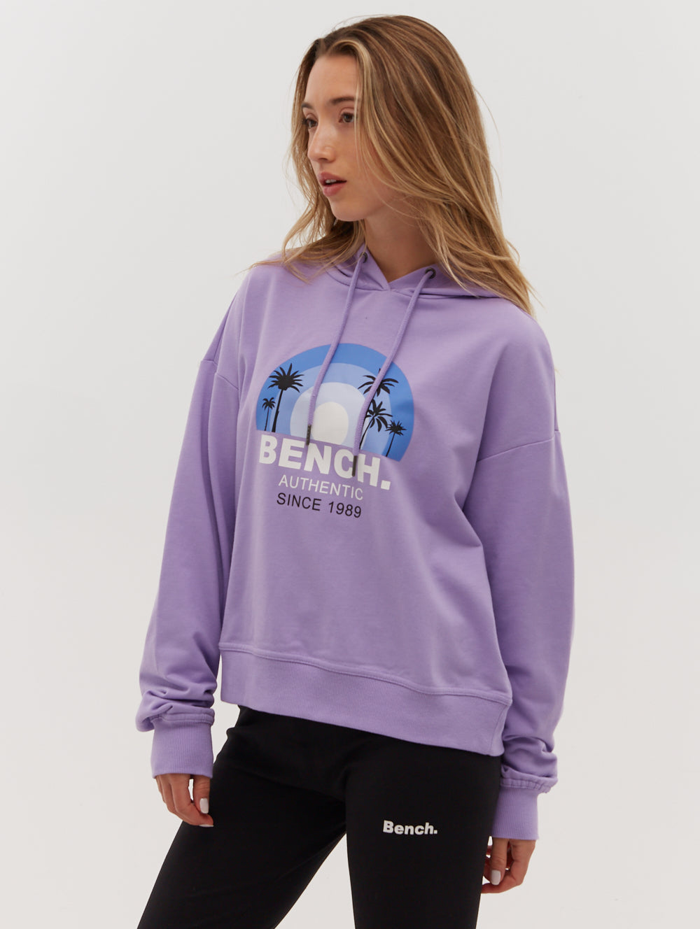 French Terry Cropped Graphic Hoodie