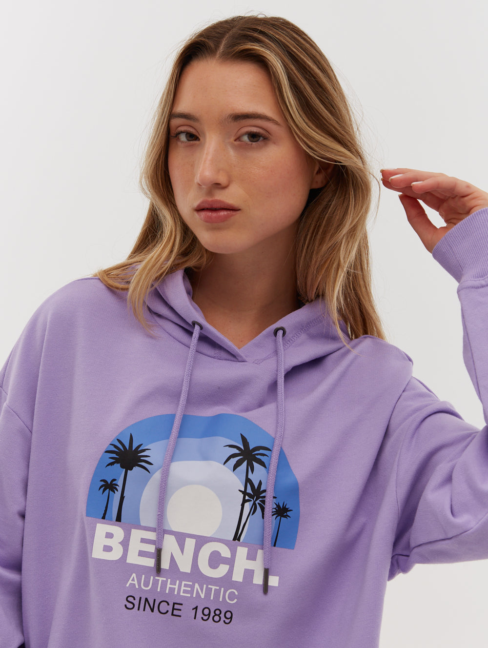 French Terry Cropped Graphic Hoodie