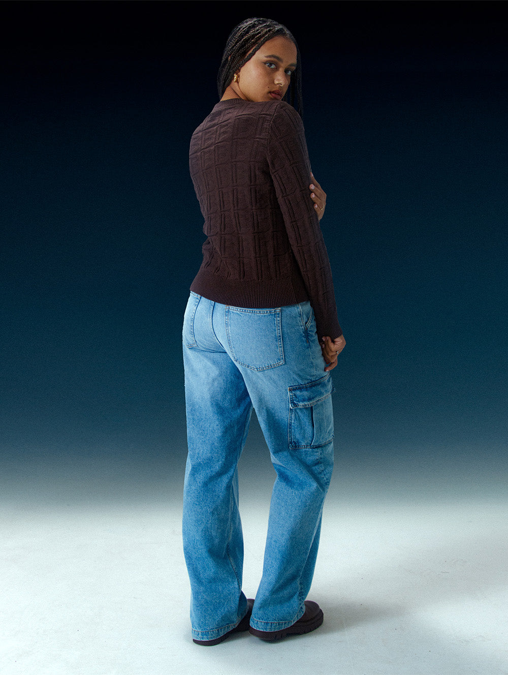 Women&#39;s Mono Organic Cotton Jacquard Sweater - BLFI12366