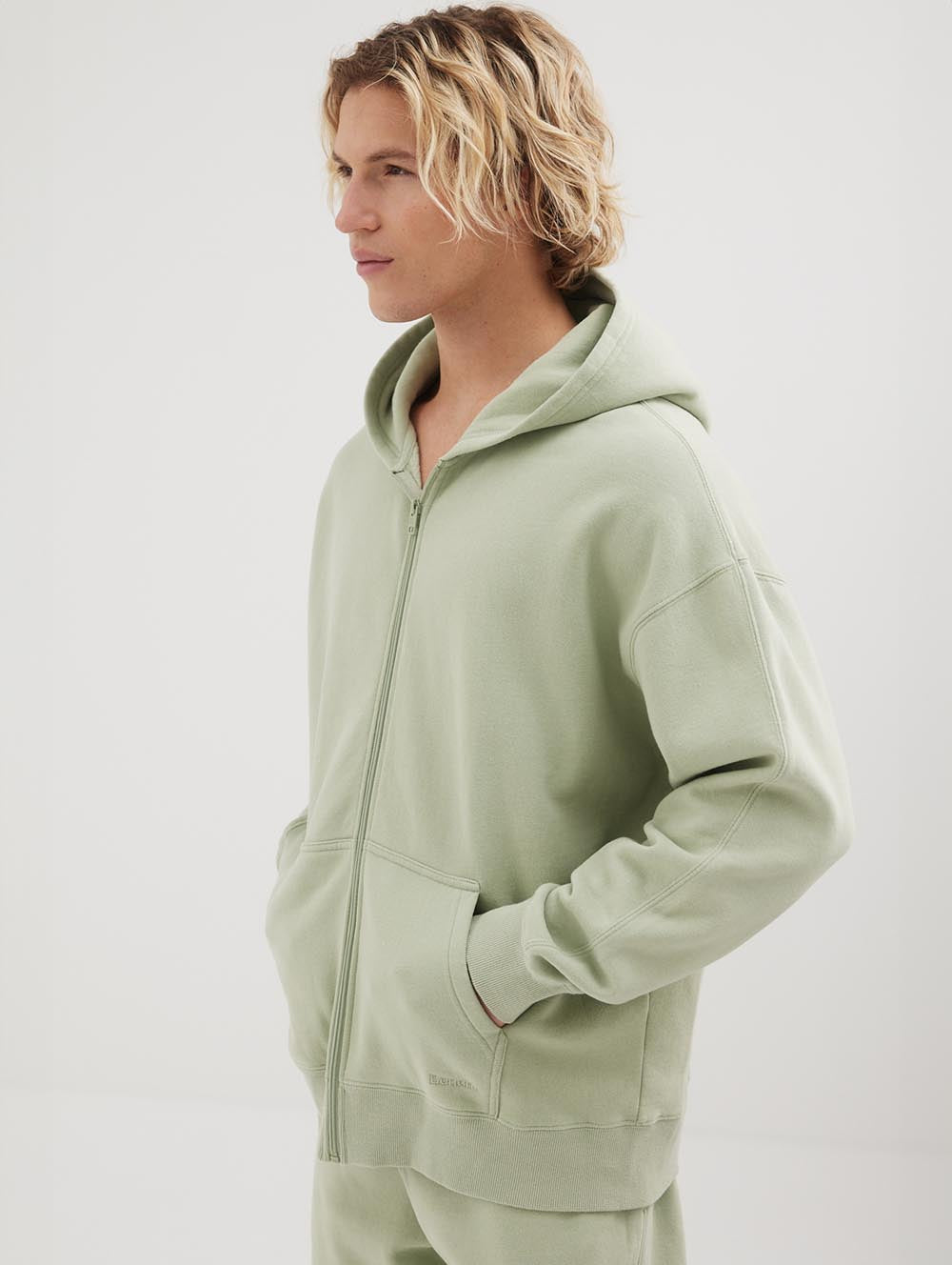 Mens Saxon Eco Fleece Zip Hoodie BMEH40482 XXL Desert Sage