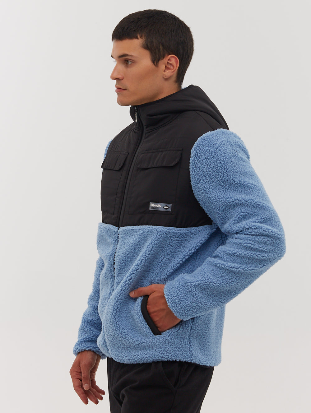 Blankor Quilted Yoke Zip-Up Sherpa