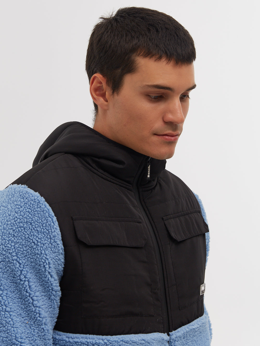 Blankor Quilted Yoke Zip-Up Sherpa