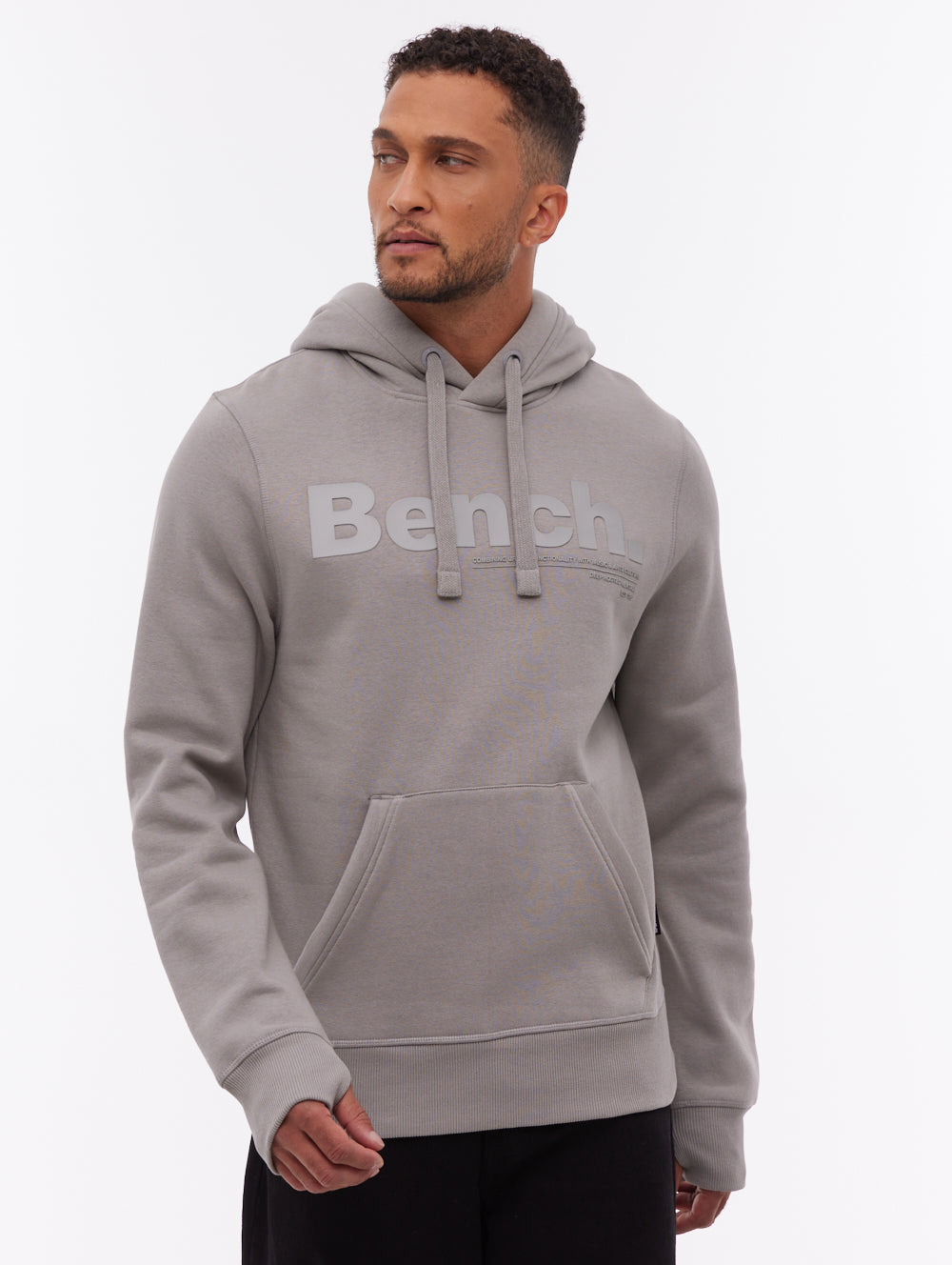 Trassi chandail à capuchon avec logo ton sur ton - Gris