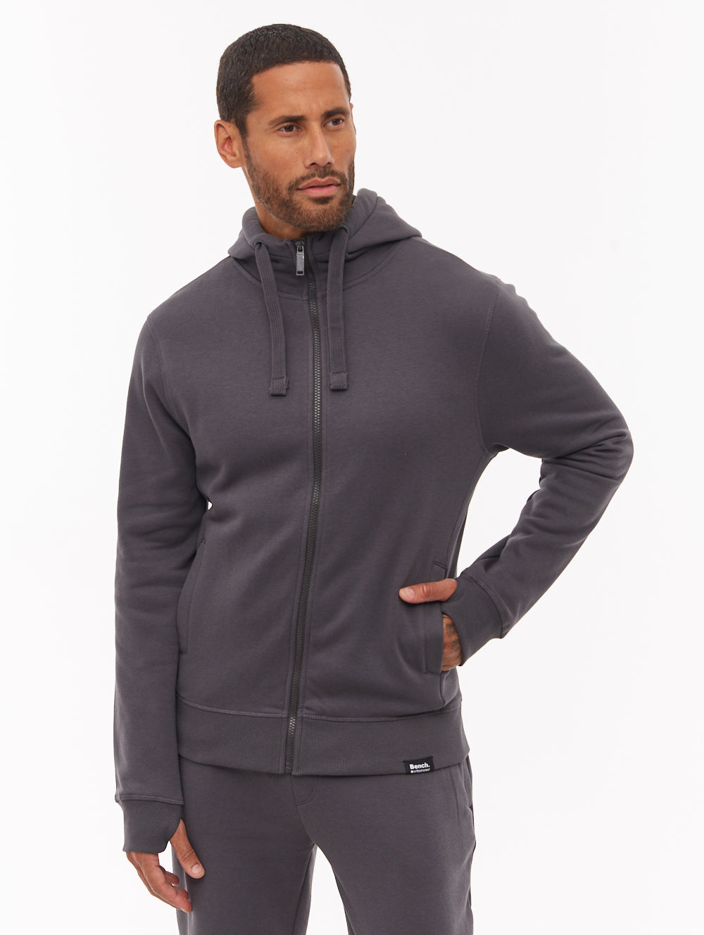 Kadmar Grey Zip Hoodies Fashion Shot 1