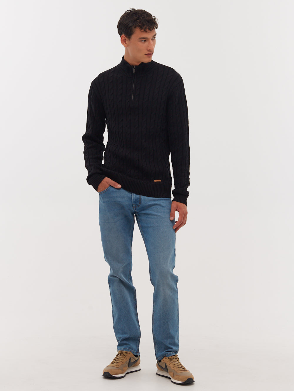 Selsey Funnel Neck Quarter-Zip Sweater