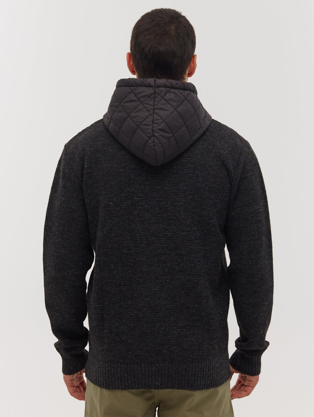 Kravitz Quilted Yoke Hooded Zip-Up Sweater