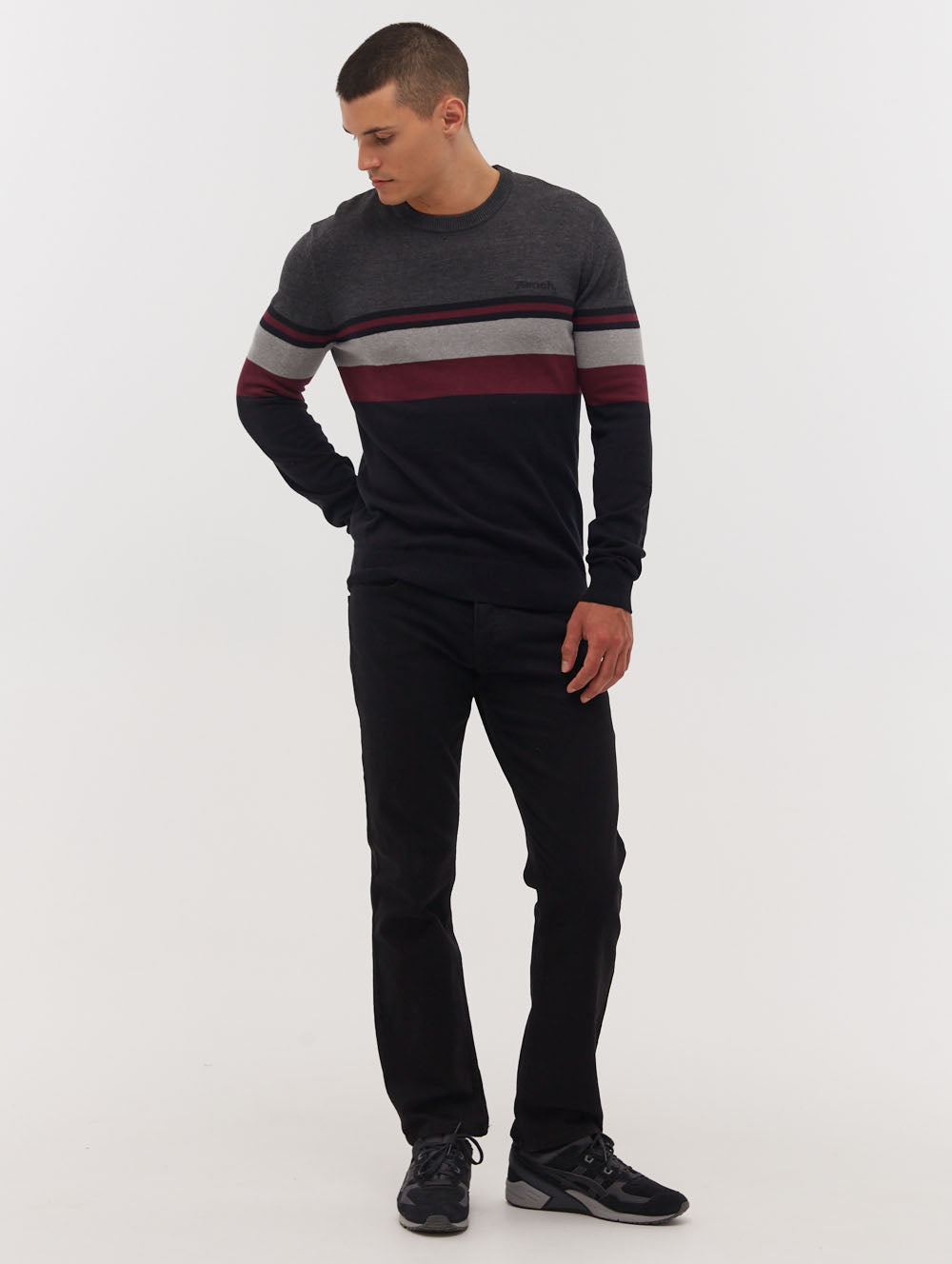 Rubenz Striped Crew Neck Sweater