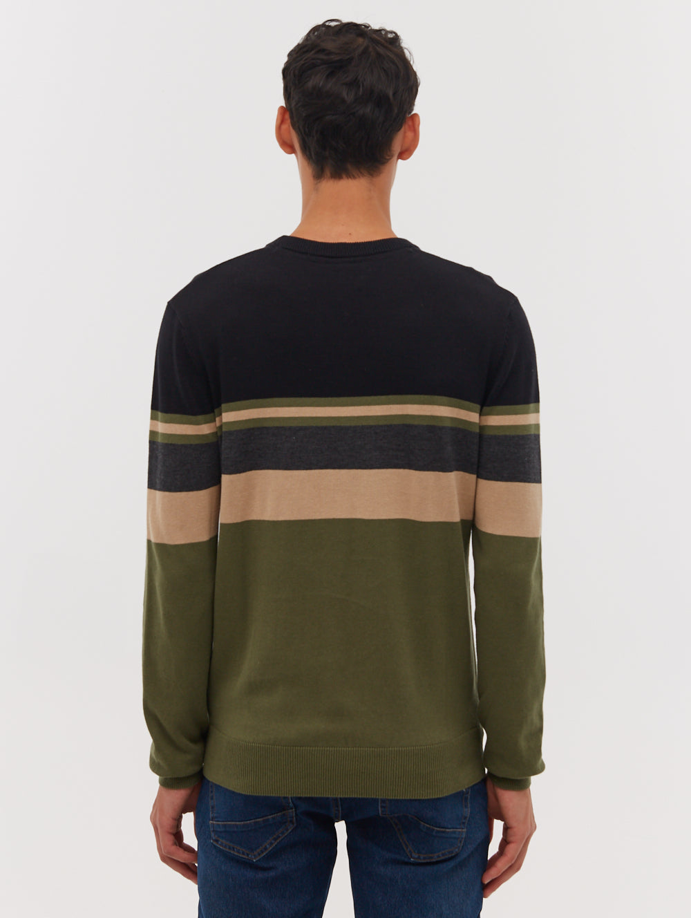 Rubenz Striped Crew Neck Sweater