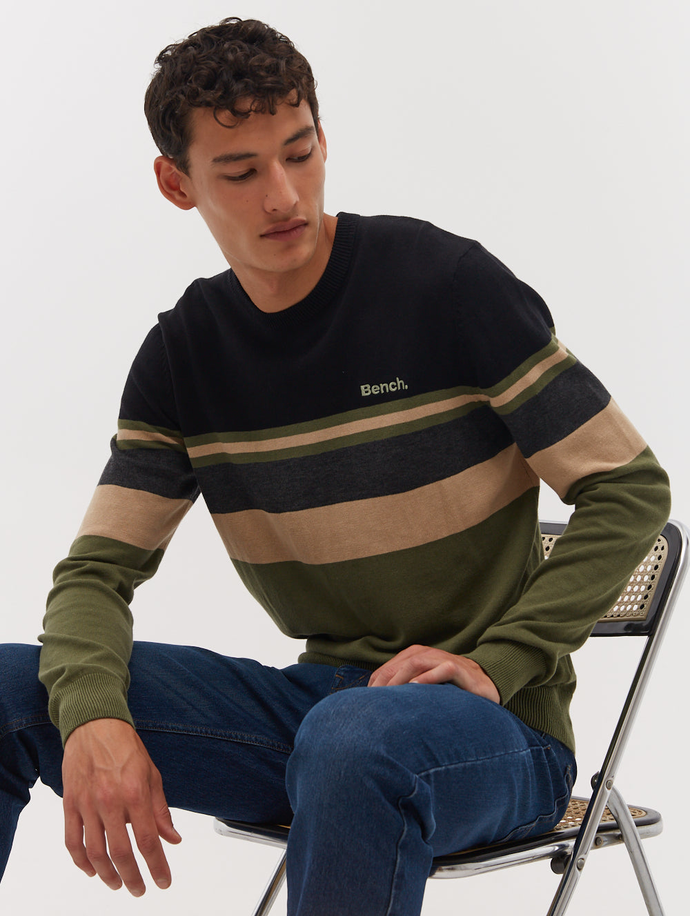 Rubenz Striped Crew Neck Sweater