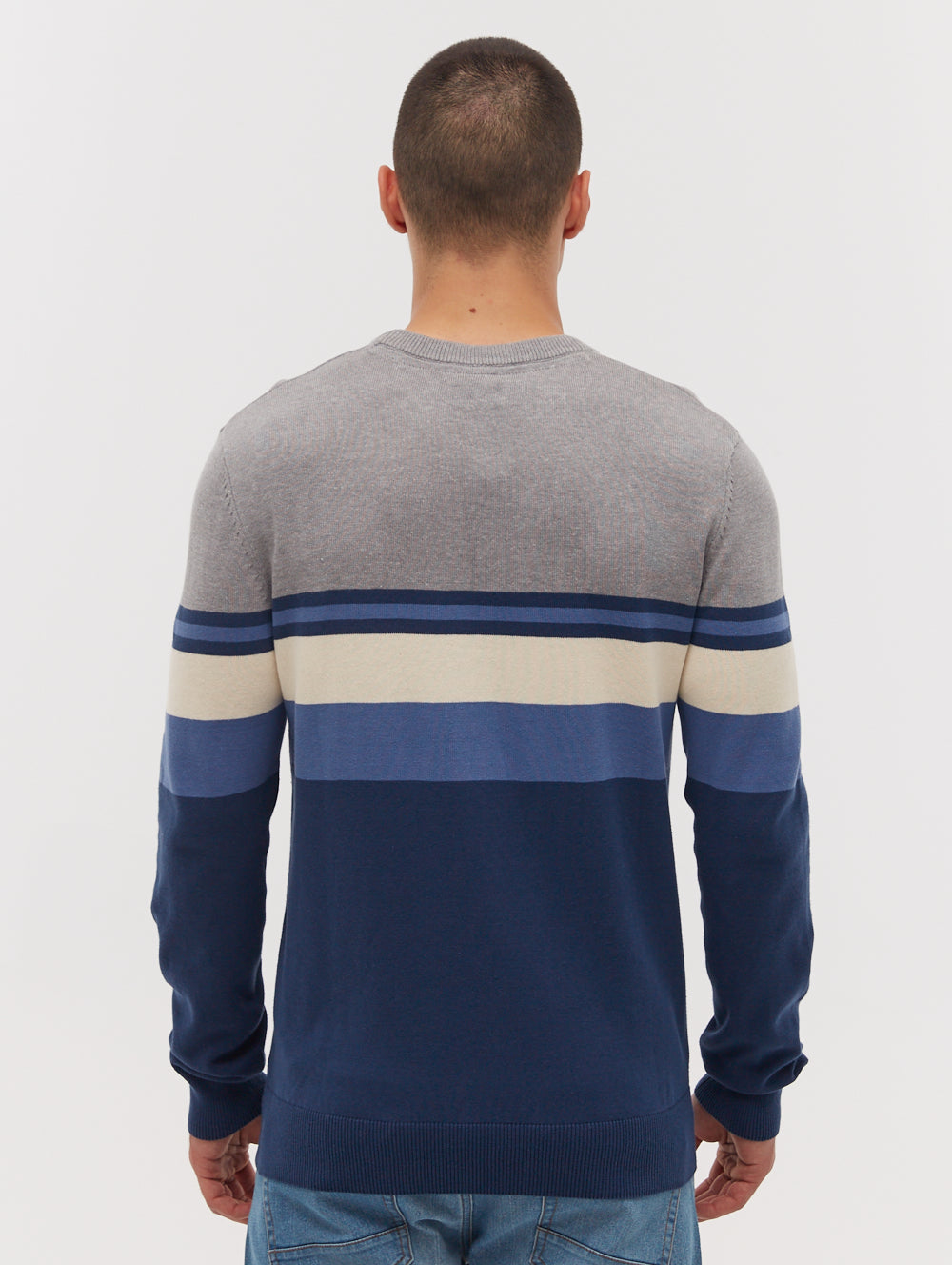 Rubenz Striped Crew Neck Sweater