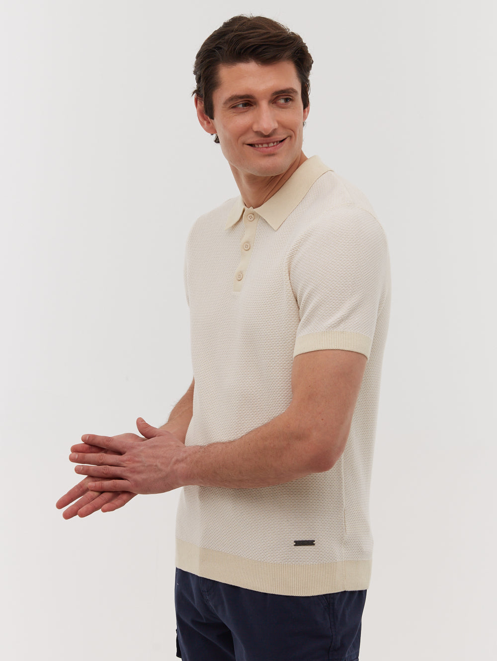 Totti Knit Polo Shirt - Beige - Bench