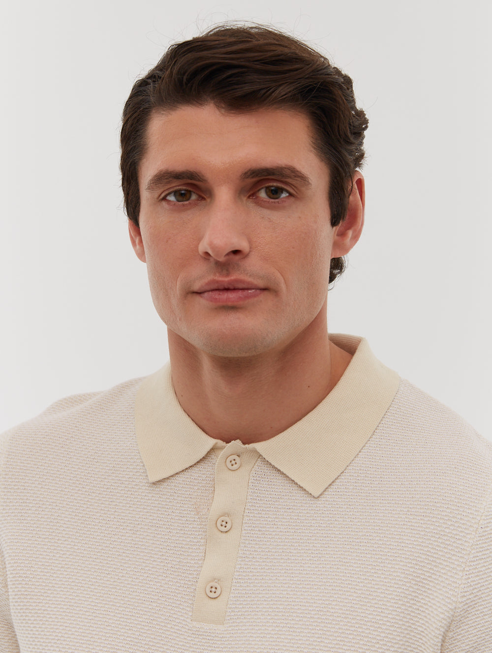 Totti Knit Polo Shirt - Beige - Bench