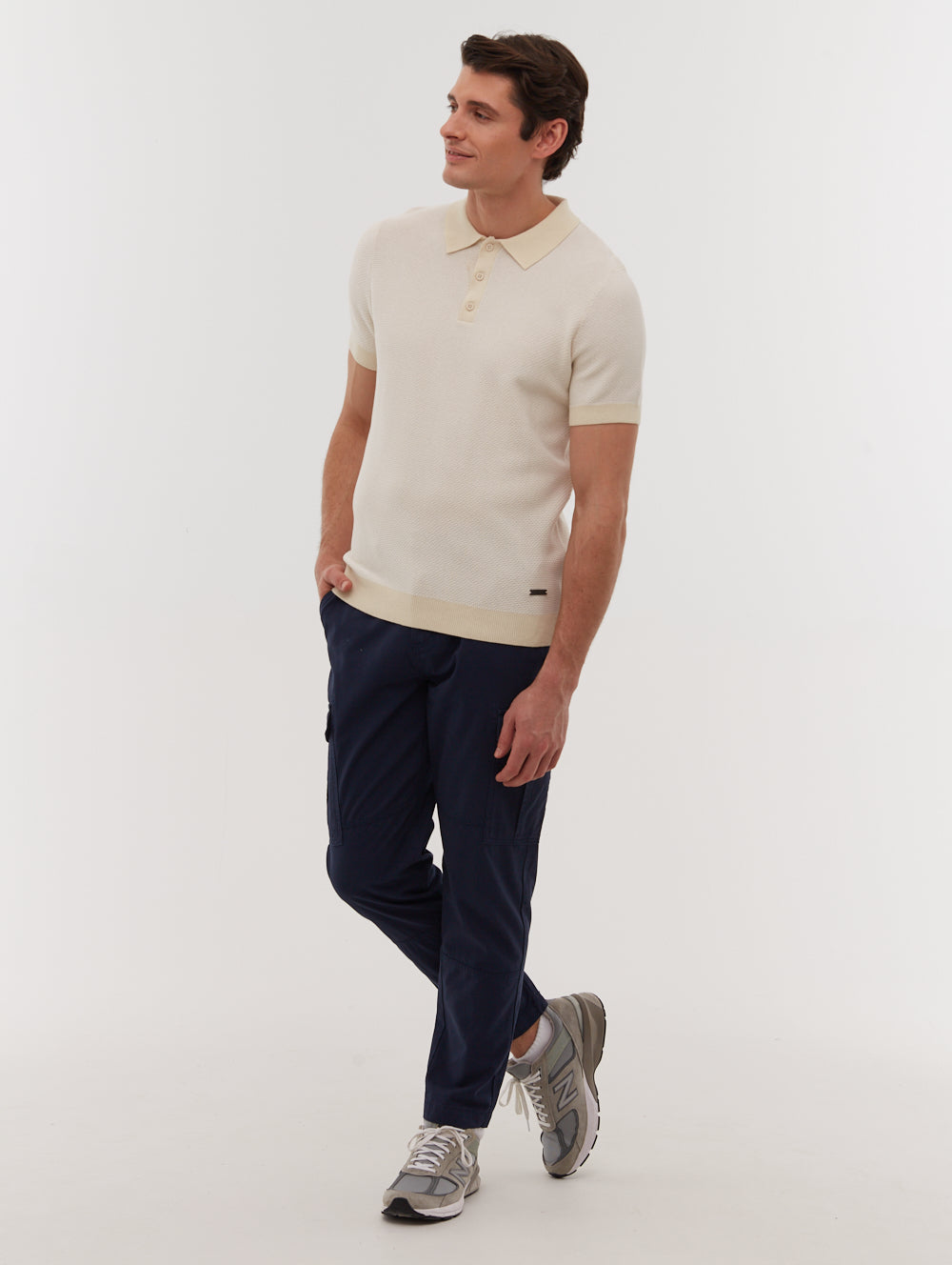 Totti Knit Polo Shirt - Beige - Bench