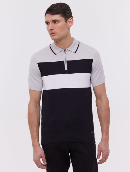 トップス ERNEST W. BAKER PIN STRIPE POLO Textured Stripe Open Neck Knitted Polo Shirt | Ruzza | Ted Baker US