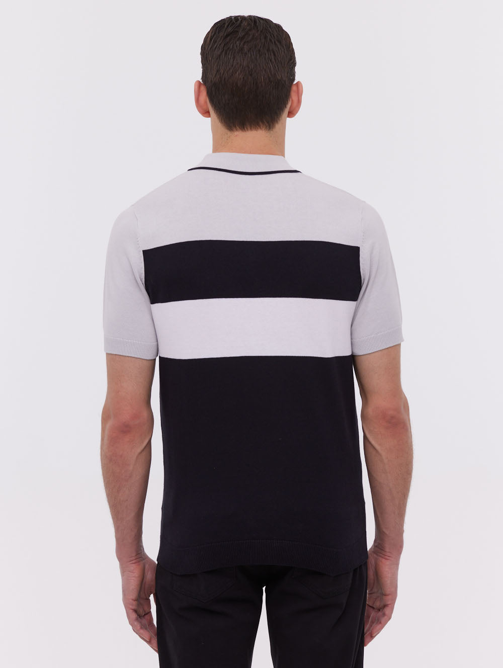 Aspinn Block Stripe Polo Shirt - Black - Bench