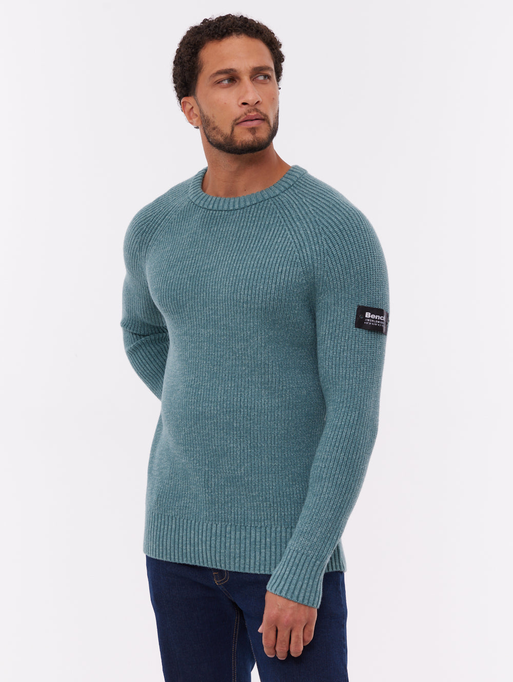 Molna Raglan Sleeve Crew Neck Sweater - Green