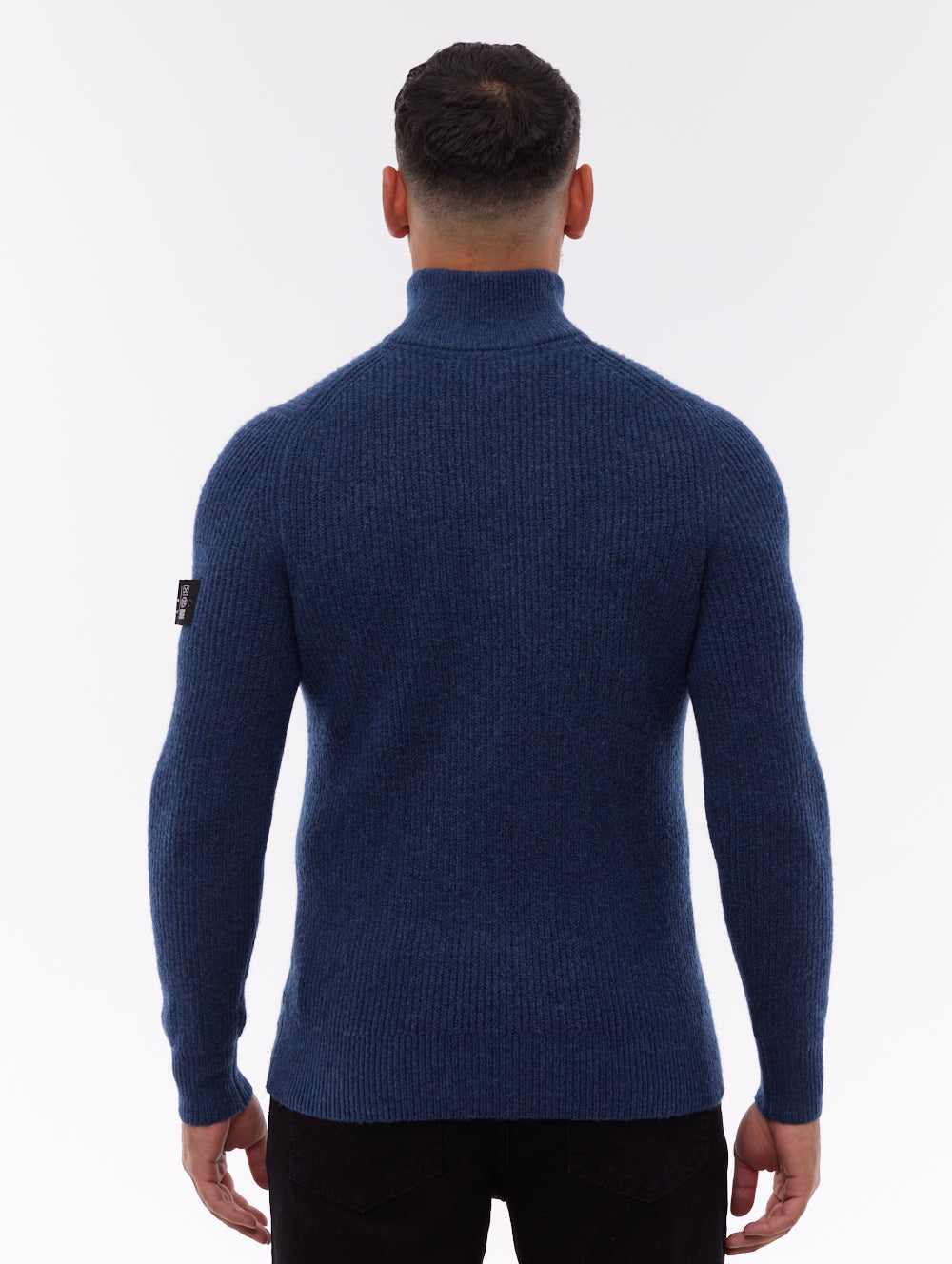 Yanta Quarter-Zip Funnel-Neck Sweater - Blue