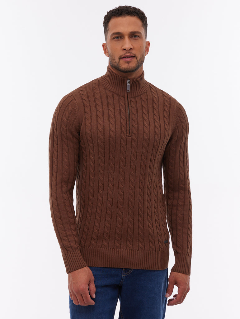 Rasola Quarter-Zip Sweater - Brown - Bench