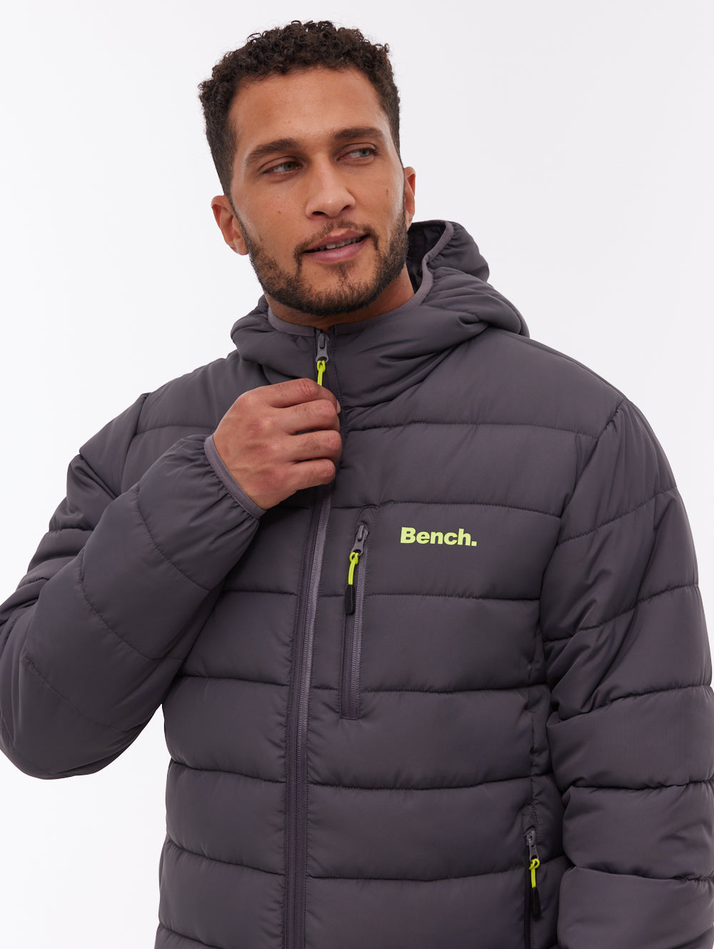Gaudino Hooded Puffer Jacket - Grey - Bench