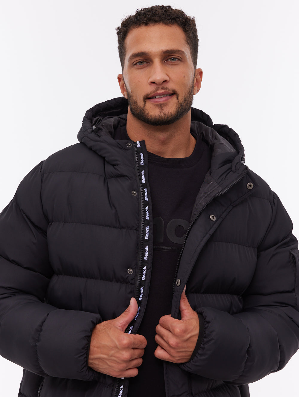 Texani Hooded Puffer Jacket - Black - Bench