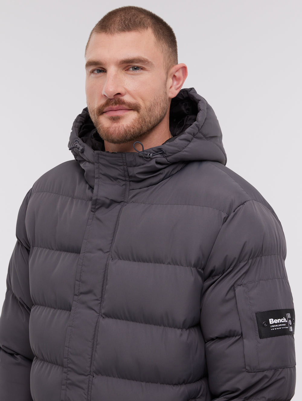 Texani Hooded Puffer Jacket - Grey - Bench