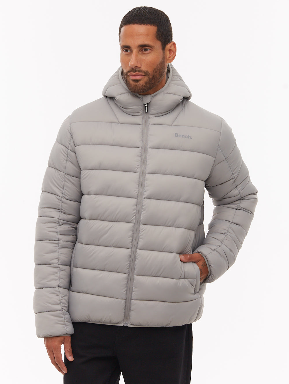 Afflor Hooded Puffer Jacket - Grey