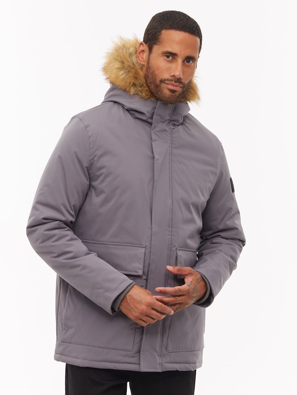 【GRAY】BRASS WAPPEN PARKA Jarryl Hooded Parka - Grey - Bench
