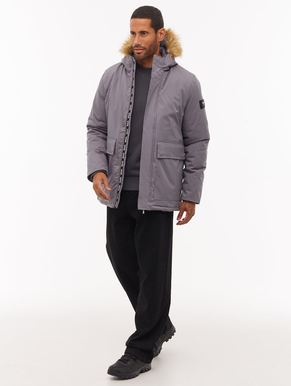 V12 WAKE PARKA メンズ プルオーバー グレー Jarryl Hooded Parka - Grey - Bench