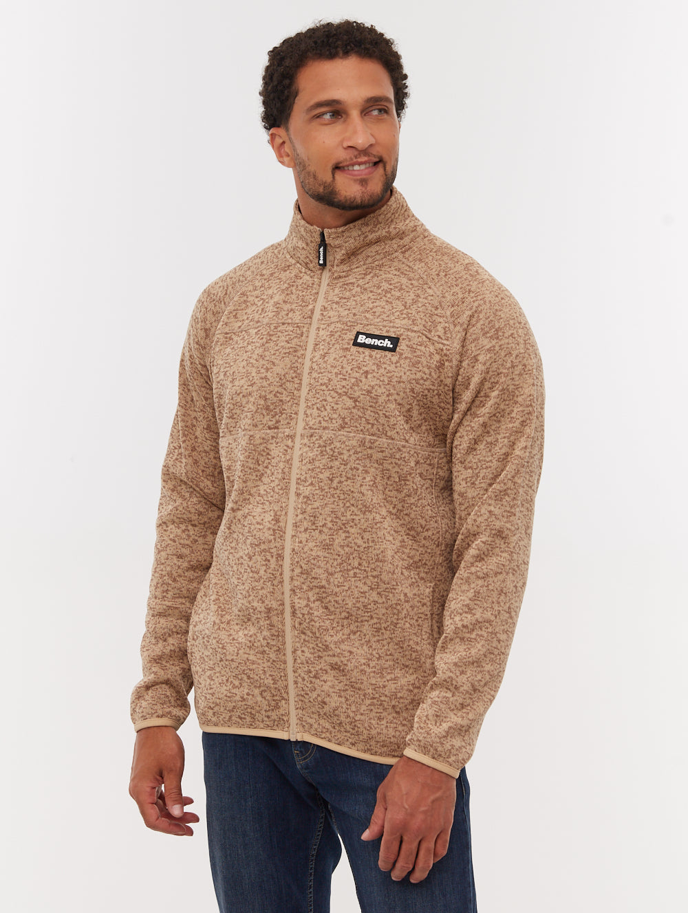 Middeo Funnel-Neck Zip-Up - Beige - Bench