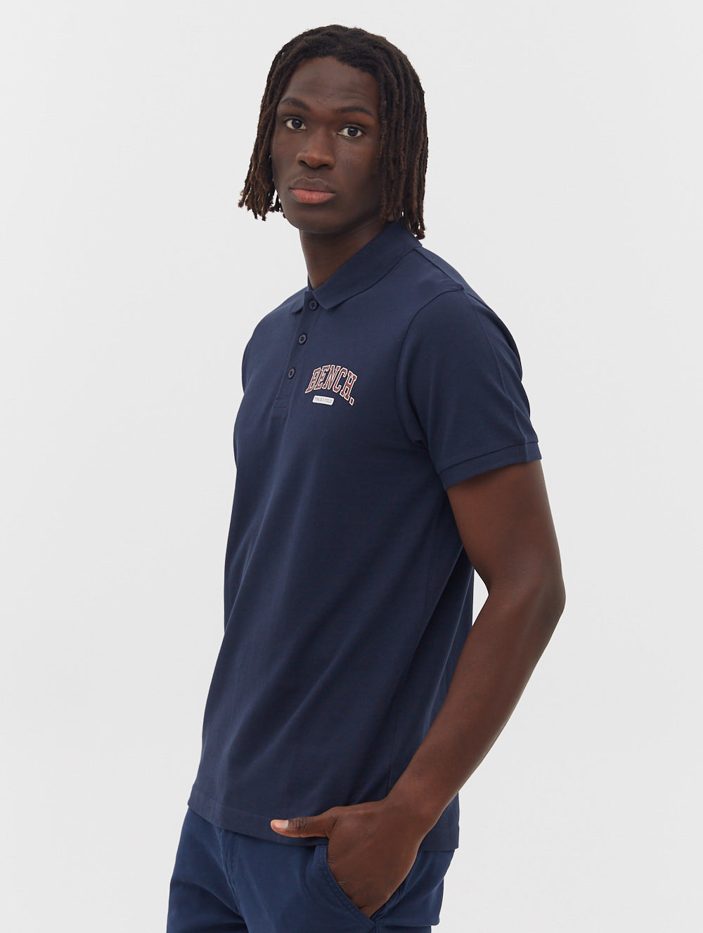 Navy and white outlet polo shirt