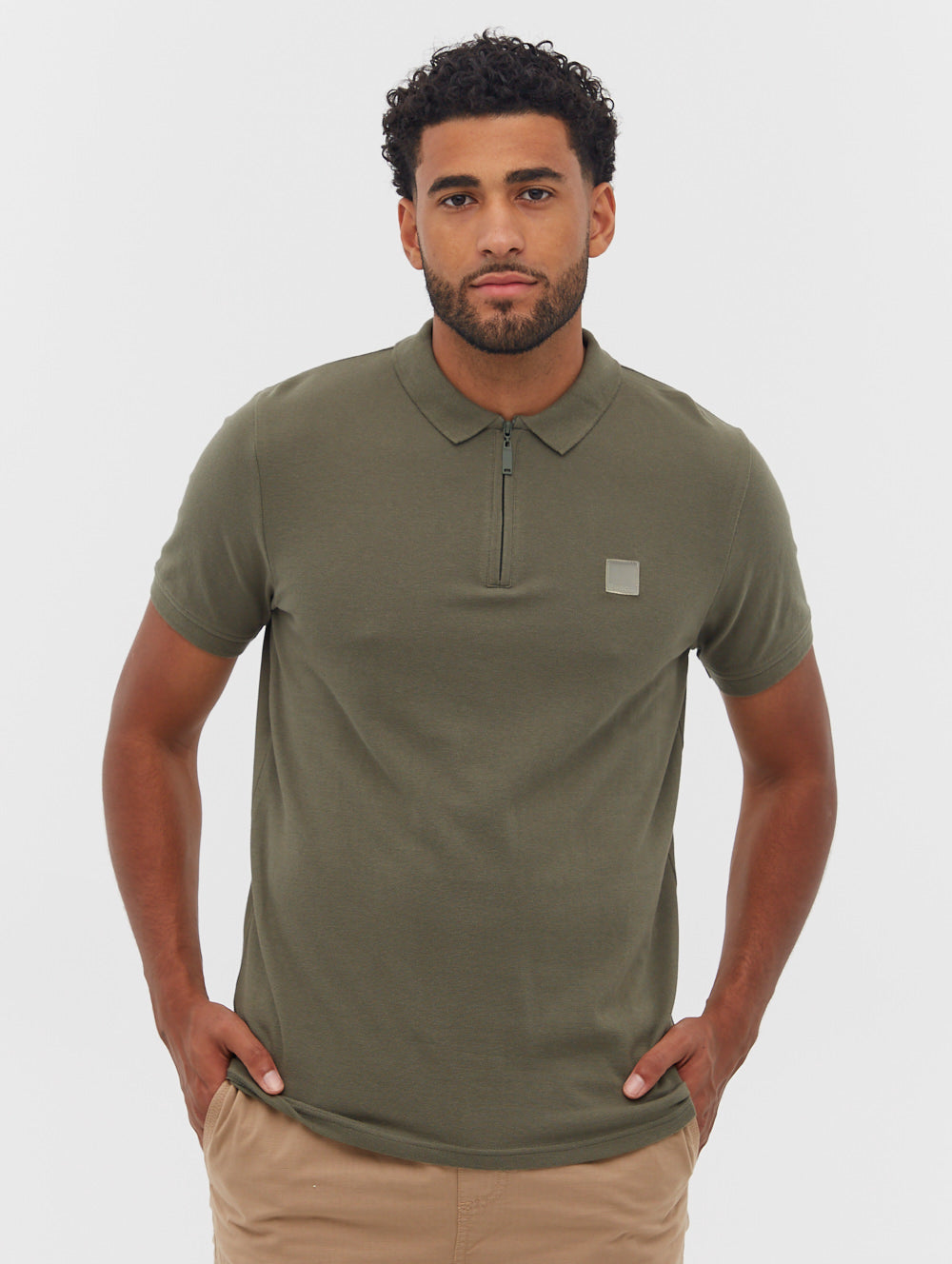 Brown and outlet green polo shirt