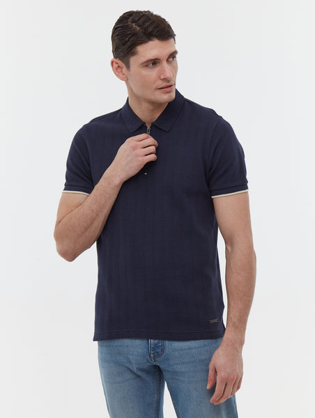 トップス clesste cashmere knit polo shirt size 1 Zanza Knit Polo Shirt - Blue - Bench
