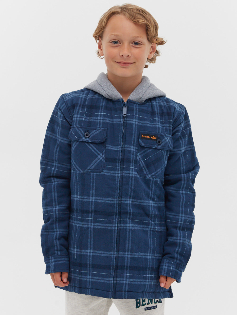 Flannel zip up on sale hoodie