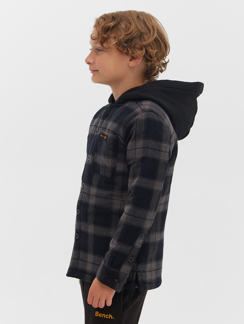 Flannel over black outlet hoodie