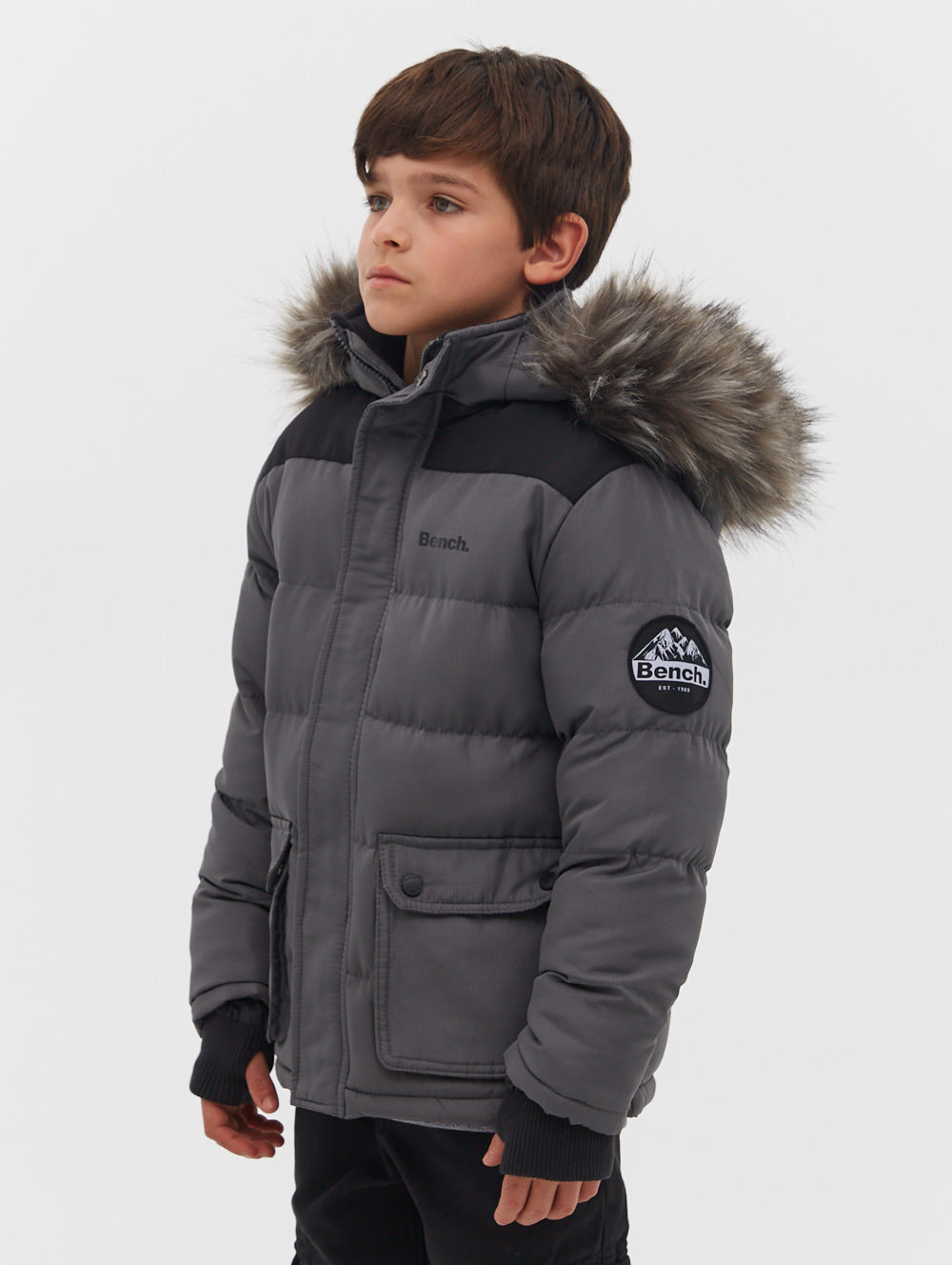 Boys grey parka sale