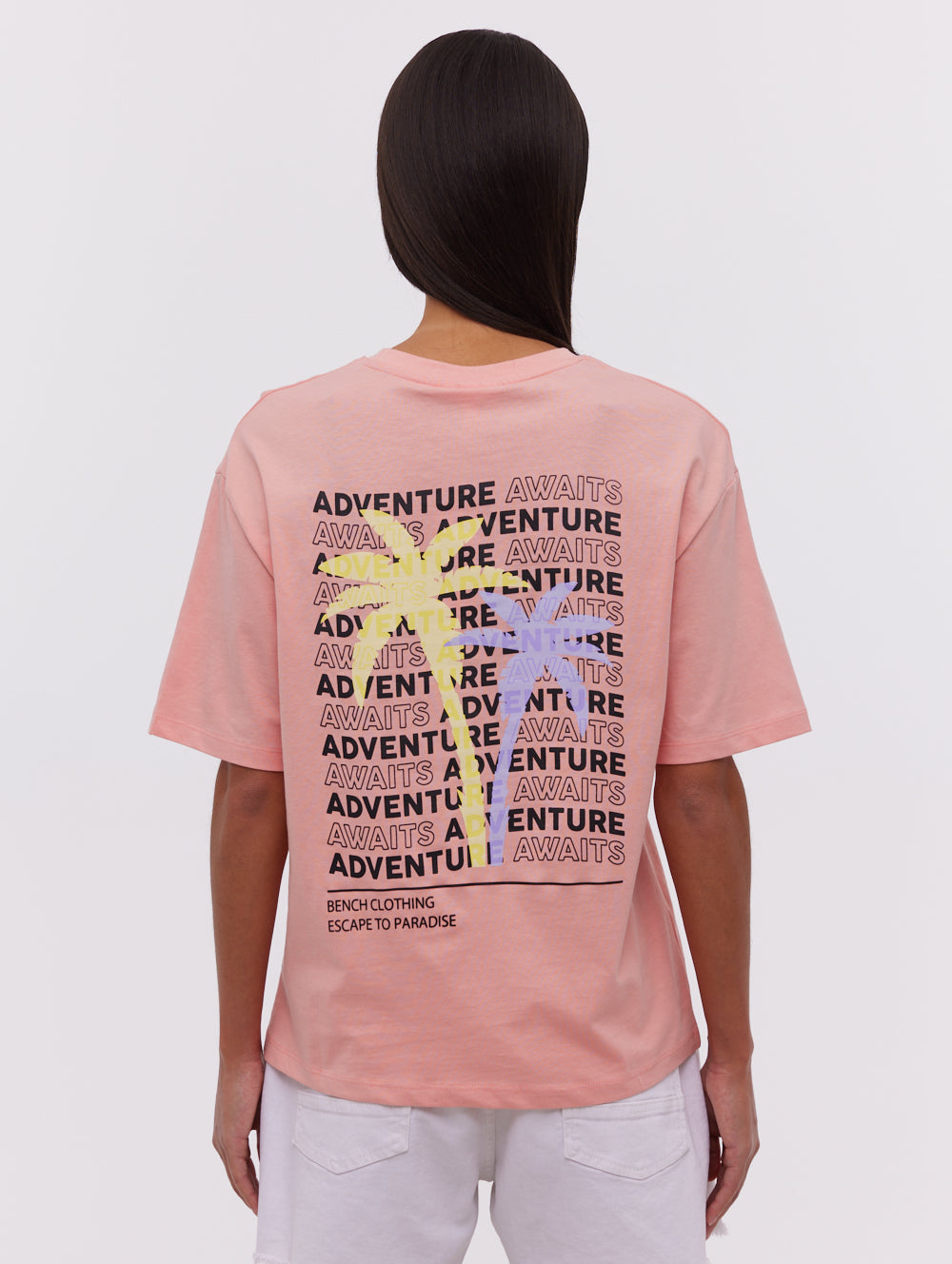 Savita Palm Tree T-Shirt - Pink - Bench