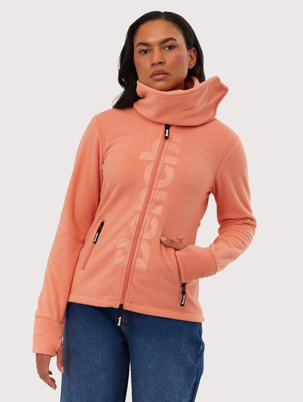 新品 MARK&LONA Circa Micro Fleece Inner Finish Microfleece Funnel Neck Zip-Up | Bench Canada